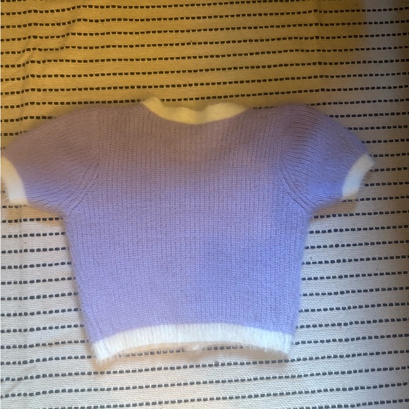 Purple and White Knit Cardigan - Picture 2 of 3